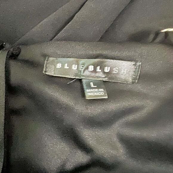 Blue Blush Size Large Black Asymmetrical Cocktail Dress NWOT - Picture 6 of 7